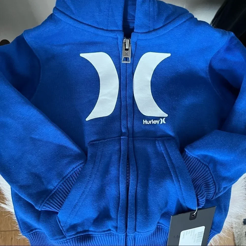 HURLEY‎ NIKE ICONIC FLEECE ZIP HOODIE JACKET, FULL ZIP, Blue, 12 Months, NWT